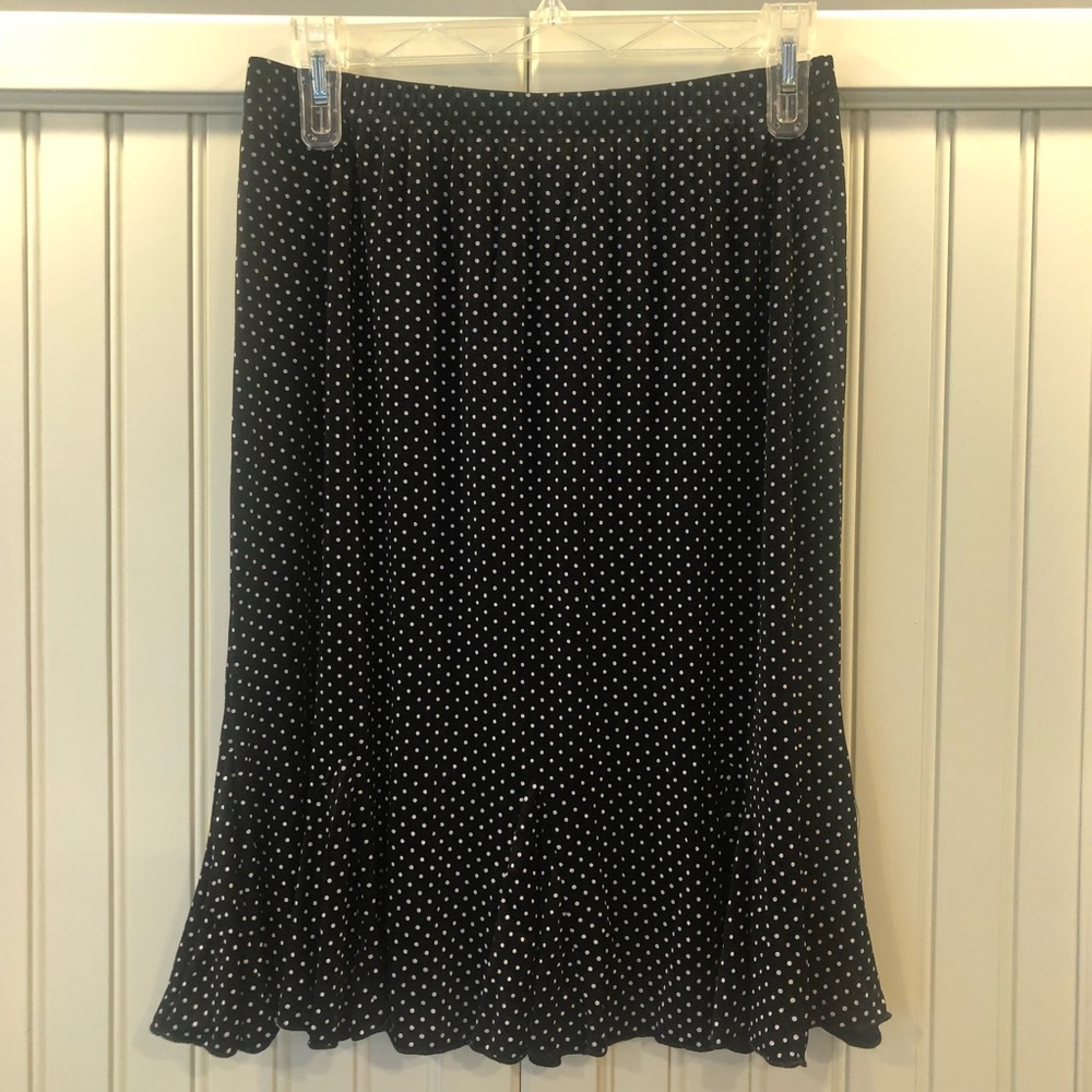 Christopher and Banks black polka dot skirt